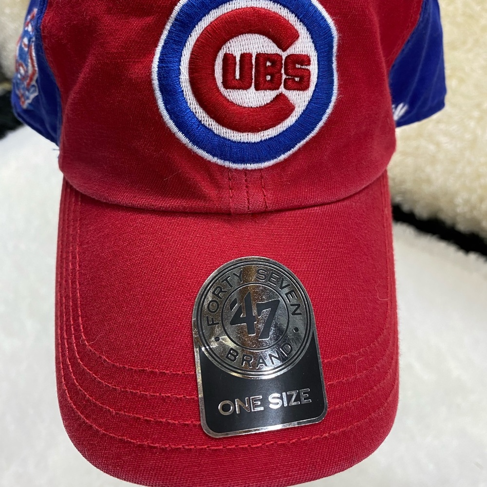 Chicago Cubs Hat Red & Blue Flagstaff 47 Cleanup Adj NWT